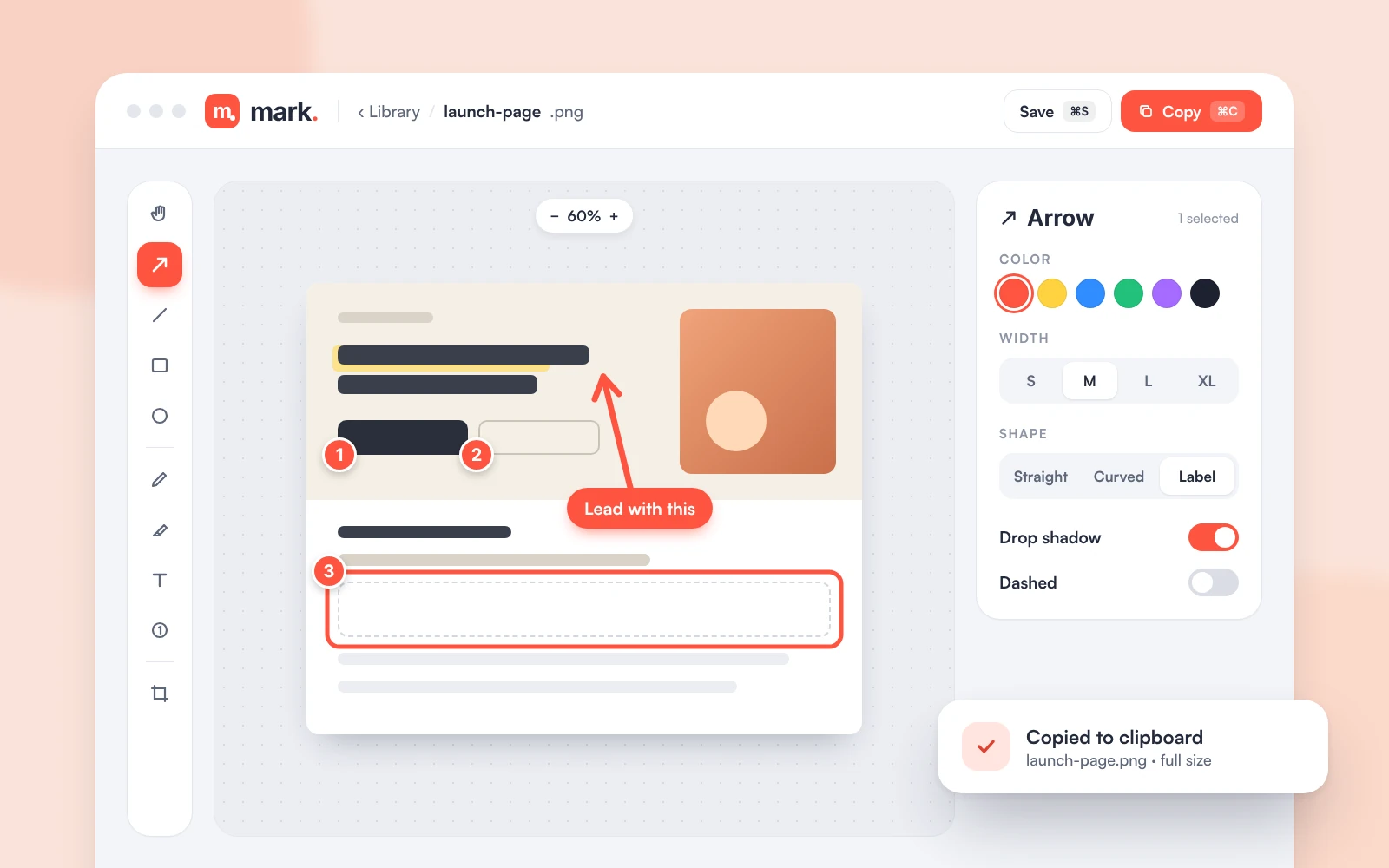 Mark app screenshot
